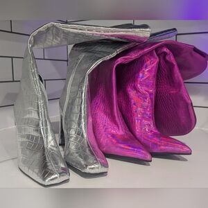 Hot pink/purple boots size 5 and Zara Boots Lot